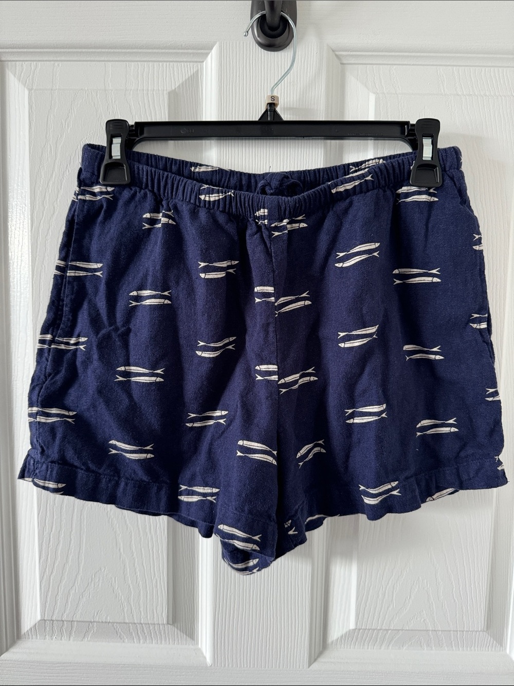 a new day Navy Sardine Print Lounge Shorts Size S